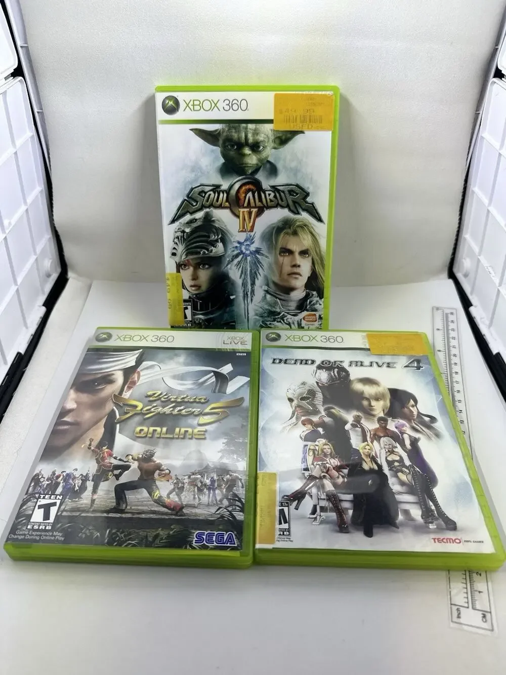 Fighting Games Bundle Dead or Alive 4 Soul Calibur IV Virtual Fighter 5 Xbox 360